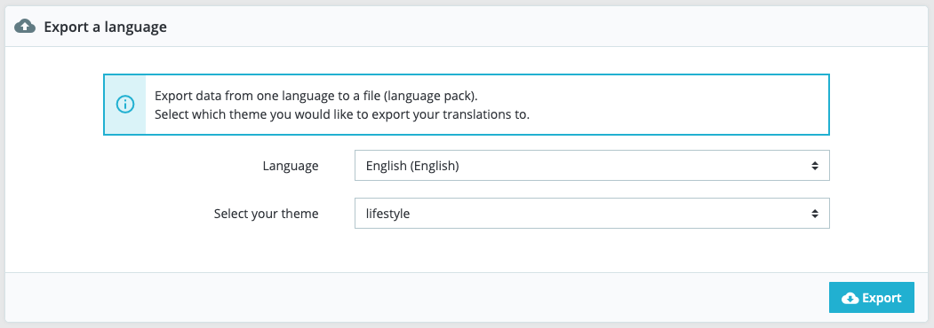 Export a language